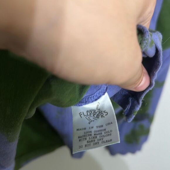 Flipper's Roller Boogie Palace Mens Blue Green Cotton Tie Dye‎ Polo Shirt Medium - Picture 7 of 7